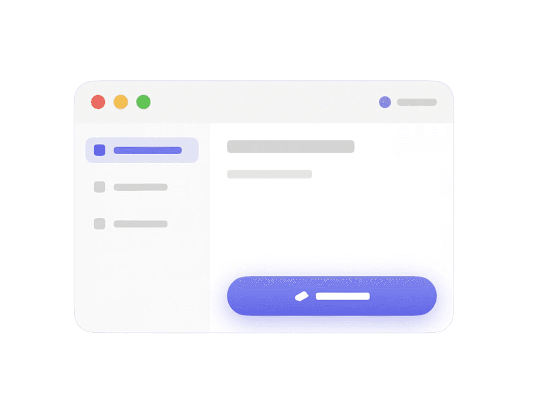 A macOS window with a prominent indigo Build button